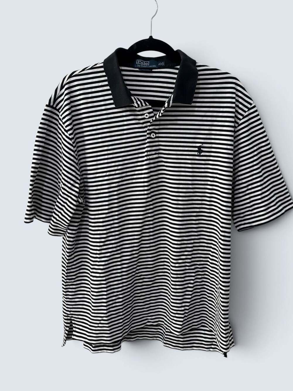 Polo By Ralph Lauren Striped Golf Polo XL Black White